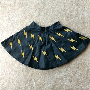 New Forever 21 Black Lightening Bolt Mini Skirt